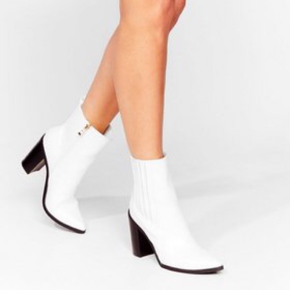 Nasty Gal Shoes - White Nasty Gal Ankle Boots